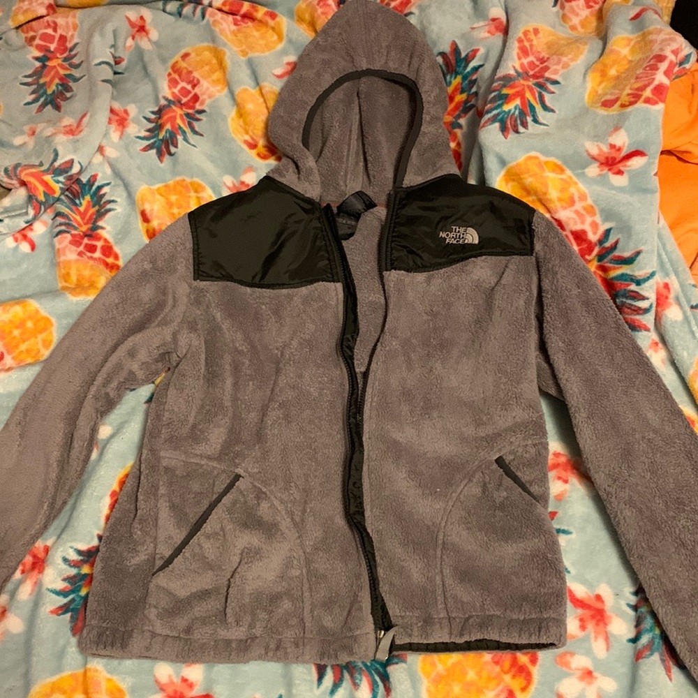 the north face grey jacket. very comfy